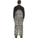 Brown Vintage Background Vintage Floral Pattern, Brown Men s Front Zip Ski And Snowboard Bib Pants View4