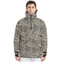 Brown Vintage Background Vintage Floral Pattern, Brown Men s Pullover Zip Ski and Snowboard Waterproof Breathable Jacket View1