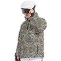 Brown Vintage Background Vintage Floral Pattern, Brown Men s Pullover Zip Ski and Snowboard Waterproof Breathable Jacket View2