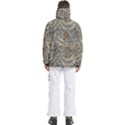Brown Vintage Background Vintage Floral Pattern, Brown Men s Pullover Zip Ski and Snowboard Waterproof Breathable Jacket View4
