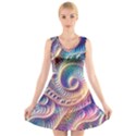 Abstract Fractal Art Swirl Pattern V-Neck Sleeveless Dress View1