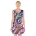 Abstract Fractal Art Swirl Pattern V-Neck Sleeveless Dress View2