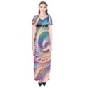 Abstract Fractal Art Swirl Pattern Short Sleeve Maxi Dress View1