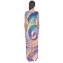 Abstract Fractal Art Swirl Pattern Short Sleeve Maxi Dress View2