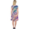 Abstract Fractal Art Swirl Pattern Capsleeve Midi Dress View2