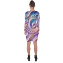 Abstract Fractal Art Swirl Pattern Asymmetric Cut-Out Shift Dress View2
