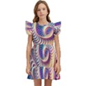 Abstract Fractal Art Swirl Pattern Kids  Winged Sleeve Dress View1