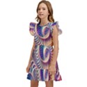 Abstract Fractal Art Swirl Pattern Kids  Winged Sleeve Dress View2