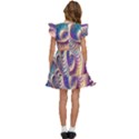 Abstract Fractal Art Swirl Pattern Kids  Winged Sleeve Dress View4