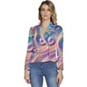 Abstract Fractal Art Swirl Pattern Women s Long Sleeve Revers Collar Cropped Jacket View1