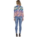 Abstract Fractal Art Swirl Pattern Women s Long Sleeve Revers Collar Cropped Jacket View4