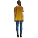 Chocolate Brown To Amber Orange Linear Gradient V-Neck Split Shoulder Casual T-Shirt View4