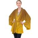 Chocolate Brown To Amber Orange Linear Gradient Long Sleeve Velvet Kimono  View1