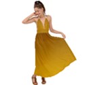 Chocolate Brown To Amber Orange Linear Gradient Backless Maxi Beach Dress View1