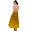 Chocolate Brown To Amber Orange Linear Gradient Backless Maxi Beach Dress View2
