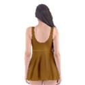 Amber Orange To Chocolate Brown Bilinear Gradient Skater Dress Swimsuit View2