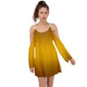 Chocolate Brown To Amber Orange Bilinear Gradient Boho Dress View1
