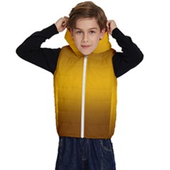 Chocolate Brown To Amber Orange Bilinear Gradient Kids  Stylish Hooded Puffer Vest