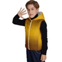 Chocolate Brown To Amber Orange Bilinear Gradient Kids  Stylish Hooded Puffer Vest View2