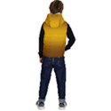 Chocolate Brown To Amber Orange Bilinear Gradient Kids  Stylish Hooded Puffer Vest View4