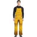 Chocolate Brown To Amber Orange Bilinear Gradient Men s Side Zip Front Pouch Ski And Snowboard Bib Pants	 View1