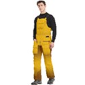 Chocolate Brown To Amber Orange Bilinear Gradient Men s Side Zip Front Pouch Ski And Snowboard Bib Pants	 View2