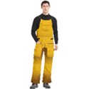 Chocolate Brown To Amber Orange Bilinear Gradient Men s Side Zip Front Pouch Ski And Snowboard Bib Pants	 View3