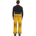 Chocolate Brown To Amber Orange Bilinear Gradient Men s Side Zip Front Pouch Ski And Snowboard Bib Pants	 View4