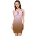 Pink Lace To Chocolate Brown Linear Gradient Summer Tie Front Dress View1