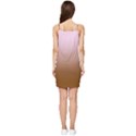 Pink Lace To Chocolate Brown Linear Gradient Summer Tie Front Dress View2