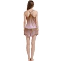 Chocolate Brown To Pink Lace Linear Gradient V-Neck Satin Loungewear Set View4