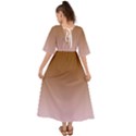 Chocolate Brown To Pink Lace Linear Gradient Kimono Sleeve Boho Dress View2