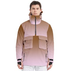 Chocolate Brown To Pink Lace Linear Gradient Men s Pullover Zip Ski And Snowboard Waterproof Breathable Jacket
