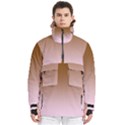 Chocolate Brown To Pink Lace Linear Gradient Men s Pullover Zip Ski and Snowboard Waterproof Breathable Jacket View1
