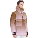 Chocolate Brown To Pink Lace Linear Gradient Men s Pullover Zip Ski and Snowboard Waterproof Breathable Jacket View3