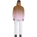 Chocolate Brown To Pink Lace Linear Gradient Men s Pullover Zip Ski and Snowboard Waterproof Breathable Jacket View4