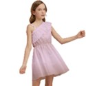Chocolate Brown To Pink Lace Bilinear Gradient Kids  One Shoulder Party Dress View2