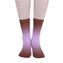 Chocolate Brown To Pink Lace Bilinear Gradient Smooth Crew Length Tube Socks View1