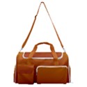 Amber Orange To Burgundy Red Linear Gradient Sports Gym Duffle Bag with Shoe Compartment View1