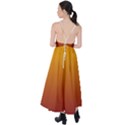 Amber Orange To Burgundy Red Linear Gradient Tie Back Maxi Dress View2