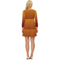 Amber Orange To Burgundy Red Linear Gradient Long Sleeve Babydoll Dress View4