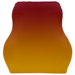 Burgundy Red To Amber Orange Linear Gradient Car Seat Velour Cushion 
