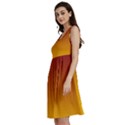 Burgundy Red To Amber Orange Linear Gradient Classic Skater Dress View2