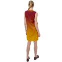 Burgundy Red To Amber Orange Linear Gradient Sleeveless Shirt Dress View2