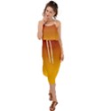 Burgundy Red To Amber Orange Linear Gradient Waist Tie Cover Up Chiffon Dress View1