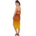 Burgundy Red To Amber Orange Linear Gradient Waist Tie Cover Up Chiffon Dress View2