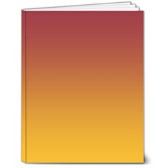 Burgundy Red To Amber Orange Linear Gradient 7  X 9  Hardcover Notebook