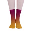 Burgundy Red To Amber Orange Linear Gradient Smooth Crew Length Tube Socks View1