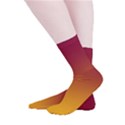 Burgundy Red To Amber Orange Linear Gradient Smooth Crew Length Tube Socks View2