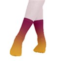 Burgundy Red To Amber Orange Linear Gradient Smooth Crew Length Tube Socks View3